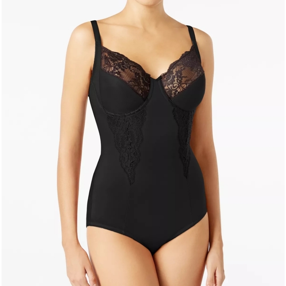 NWT MAIDENFORM Women's Firm Control Embellished Unlined Shaping Bodysuit 1456